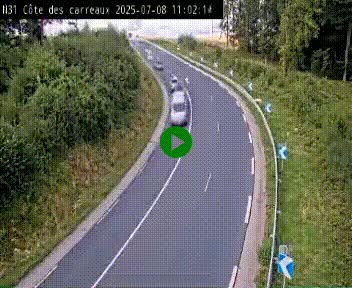 Webcam en haut de la Côte des Carreaux sur la N31 à Avesnes-en-Bray. Vue orientée vers Rouen