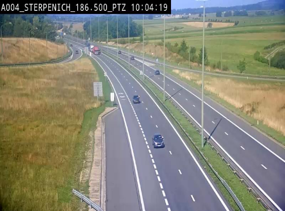 Webcam E411 à Sterpenich en Belgique près de la frontière du Luxembourg. Vue orientée vers Bruxelles