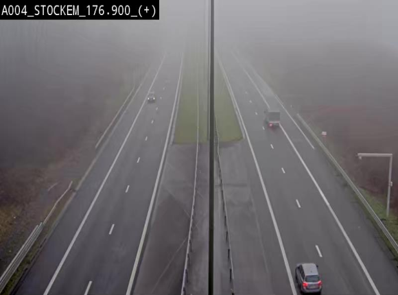 Webcam au-dessus de l'E411 sur la N83 à hauteur de la sortie Stockem. Vue orientée vers Arlon
