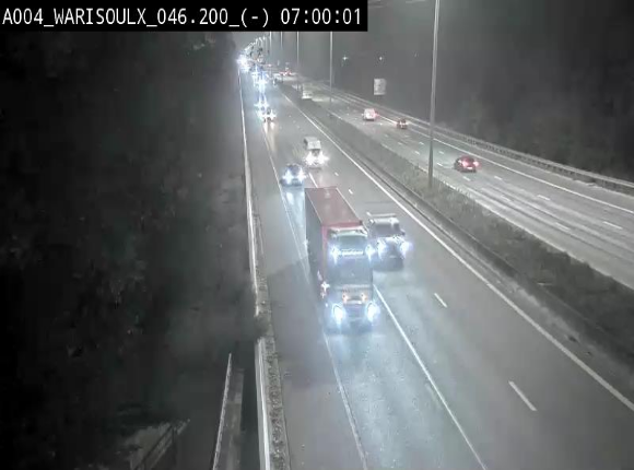 Webcam sur l'E411 à proximité de la jonction avec l'E42 à Warisoulx. Vue orientée vers le nord