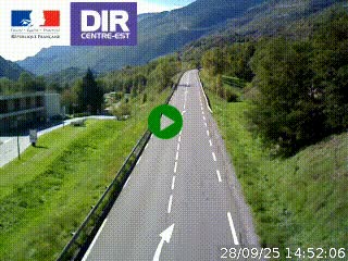 Web cam sur la N90 à Aime, en provenance de Bourg-Saint-Maurice et en direction d'Albertville