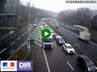 Caméra autoroute sur A6 - Valvert, près de Lyon, en direction de Paris, à hauteur de la sortie 36 Porte du Valvert