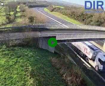 Webcam sur A84 à hauteur de Pont-Farcy, au niveau du pont autoroutier sur la Vire, au sud de Saint-Lô