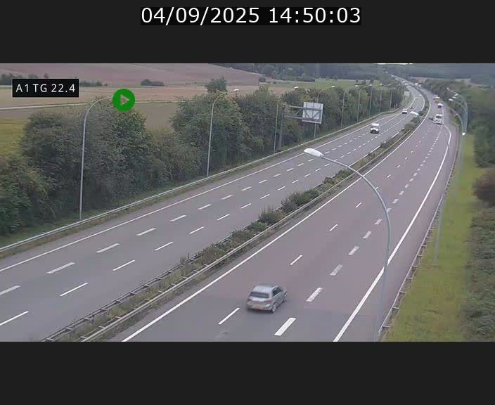 Traffic live webcam Luxembourg Flaxweiler - A1 direction Luxembourg - BK 22.4