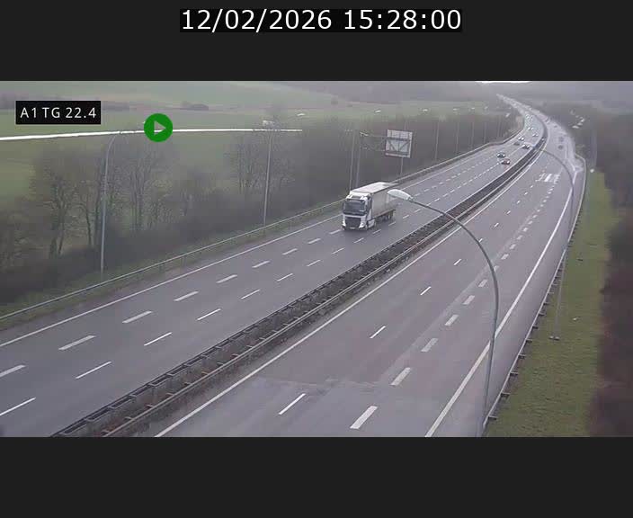 Traffic live webcam Luxembourg Flaxweiler - A1 direction Luxembourg - BK 22.4