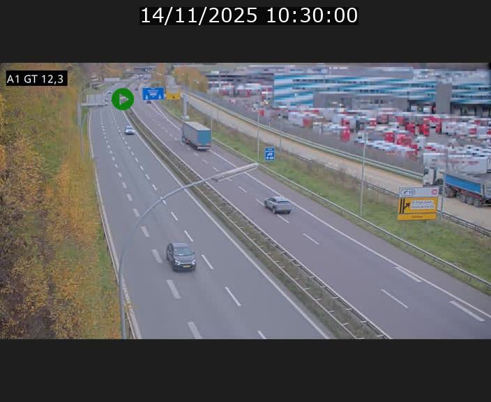 Traffic live webcam Luxembourg Senningerberg - A1 direction Allemagne - BK 12.3