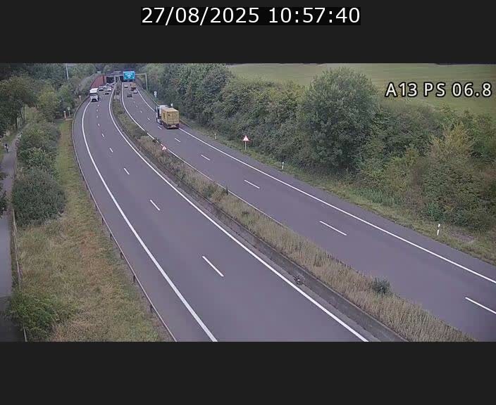 Traffic live webcam Luxembourg Ehlerange - A13 direction Esch-sur-Alzette - BK 6.8