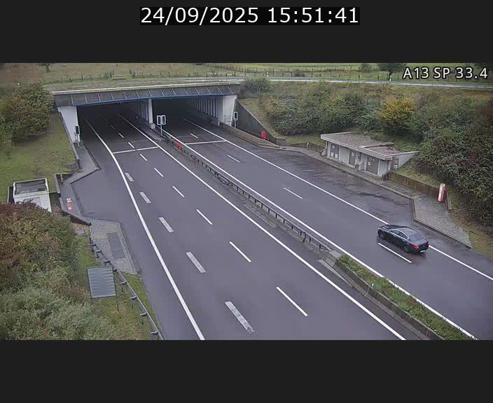 Webcam trafic sur A13 à hauteur d'Altwies en direction de Mondorf-les-bains et en provenance de l'Allemagne