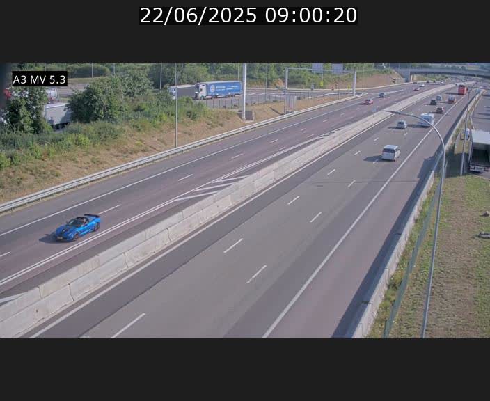 Webcam à l'Aire de Berchem au Luxembourg sur l'A3. Vue orientée vers la France