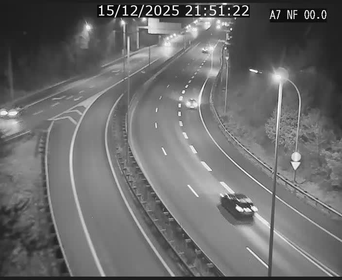 Caméra autoroute Luxembourg A7 - Echangeur A1/A7 Grünewald direction Tunnel Stafelter
