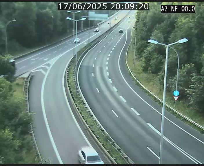 Caméra autoroute Luxembourg A7 - Echangeur A1/A7 Grünewald direction Tunnel Stafelter