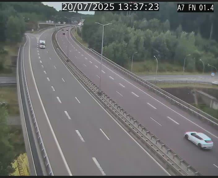 Caméra autoroute Luxembourg A7 - Tunnel Stafelter - direction Echangeur Grünewald