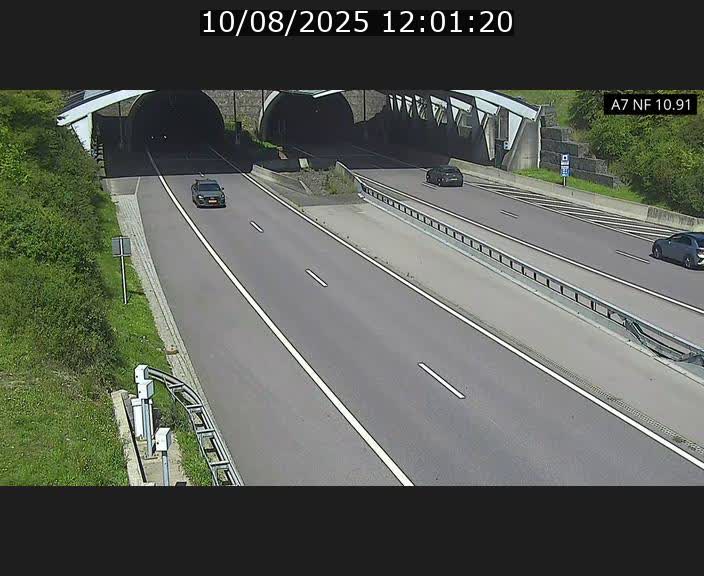 Caméra trafic Luxembourg - A7, Tunnel Gousselerbierg, entrée sud, direction Mersch
