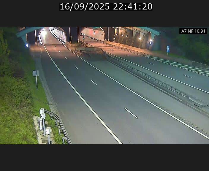 Caméra trafic Luxembourg - A7, Tunnel Gousselerbierg, entrée sud, direction Mersch
