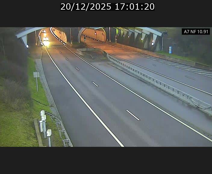 Caméra trafic Luxembourg - A7, Tunnel Gousselerbierg, entrée sud, direction Mersch