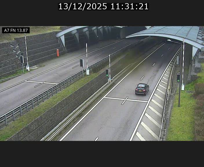 Caméra trafic Luxembourg - A7, Tunnel Gousselerbierg, entrée nord, direction Lorentzweiler