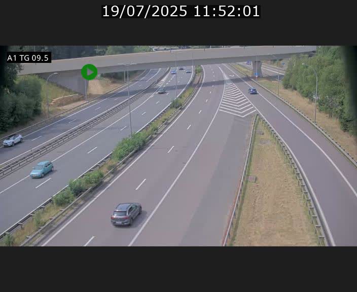 Traffic live webcam Luxembourg Jonction Grünewald - A1 direction Luxembourg-ville - BK 9.5