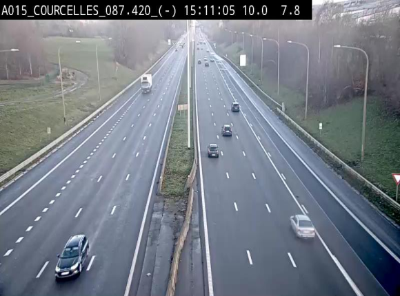 Webcam autoroute Belgique - Viesville - E42 direction Mons - BK 84.35