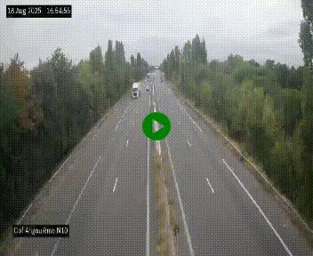 Webcam routière à la fin de la N10, en périphérique ouest d'Angouleme, proche de la jonction avec l'A10