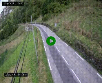 Webcam dans les Pyrénées Atlantique au niveau du col d'Urdos et du fort du Pourtalet sur la N134, en direction du Col et du tunnel du Somport, à 765 mètres d'altitude