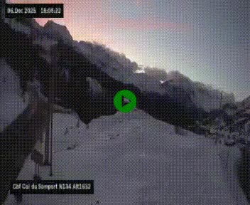 Webcam au col du Somport, côté français, sur la N134, dans les Pyrénées, en direction de l'Espagne, à 1632 mètres d'altitude