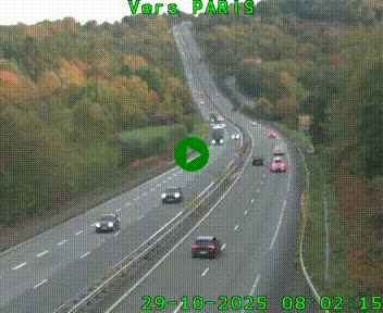 Caméra routière sur l'autoroute A20 à Bessines-sur-Gartempe. Vue orientée vers Paris