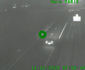 Caméra routière sur l'autoroute A20 au nord de Limoges, à la jonction avec la N520. Vue orientée vers Paris