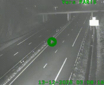 Caméra routière sur l'autoroute A20 au nord de Limoges, à la jonction avec la N520. Vue orientée vers Paris