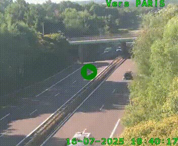 Caméra routière sur l'autoroute A20 au nord de Limoges, à la jonction avec la N520. Vue orientée vers Paris