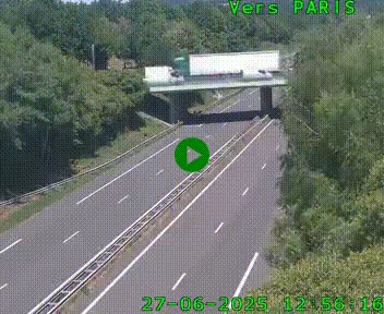 Caméra routière sur l'autoroute A20 au nord de Limoges, à la jonction avec la N520. Vue orientée vers Paris