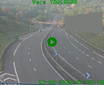 Caméra routière sur l'autoroute A20 à Noailles, en périphérie de Brive-la-Gaillarde. Vue orientée vers Toulouse
