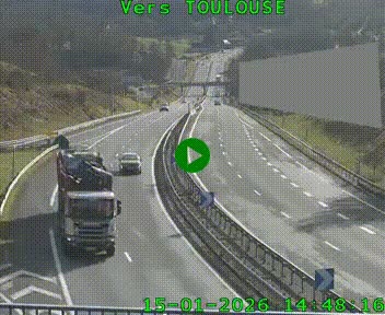 Caméra routière sur l'autoroute A20 à Noailles, en périphérie de Brive-la-Gaillarde. Vue orientée vers Toulouse