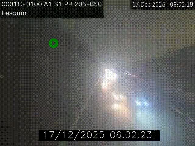 Webcam autoroute A1 à hauteur de Lesquin. Vue orientée vers Lille