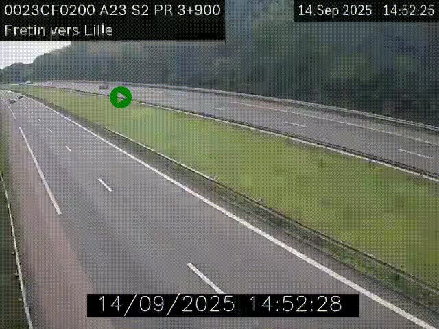 Webcam autoroute A23 à hauteur de Fretin. Vue orientée vers Lille
