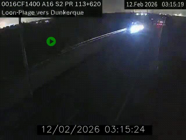 Webcam autoroute A16 à hauteur de Loon-Plage. Vue orientée vers Dunkerque et la Belgique.