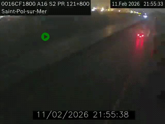 Webcam autoroute A16 à proximité de Dunkerque, à hauteur de la sortie Saint-Pol-sur-Mer. Vue orientée vers Calais