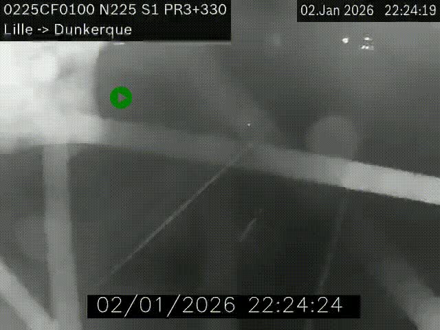 Webcam autoroute A25 (N225) à hauteur de Bergues (Bierne). Vue orientée vers Dunkerque.