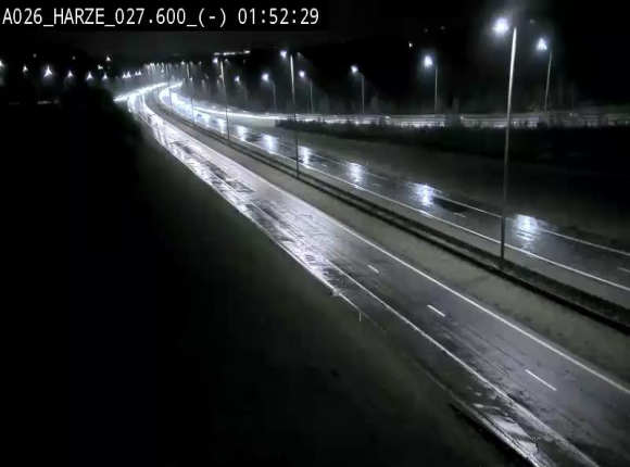 Webcam E25/A26 à Aywalle, à hauteur de la sortie Harzé. Vue orientée vers liège