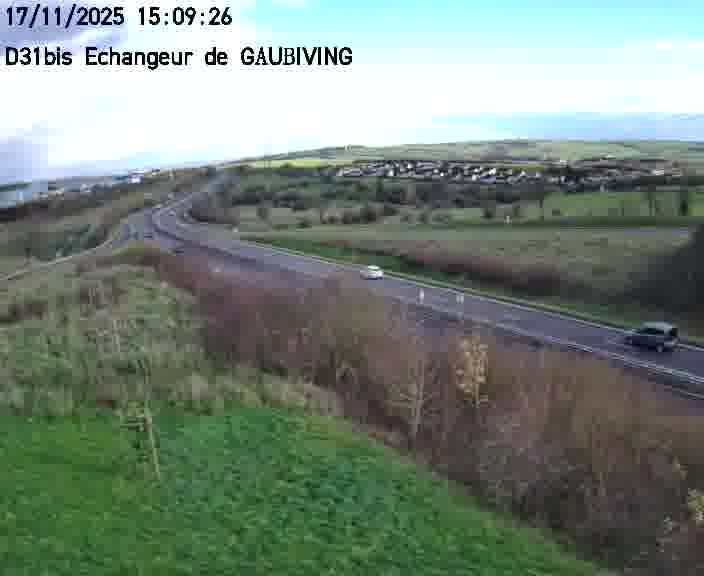 Dispositif d’observation sur D31bis (France) à Gaubiving, en direction de Sarreguemines, offrant une visualisation fiable des conditions de circulation.