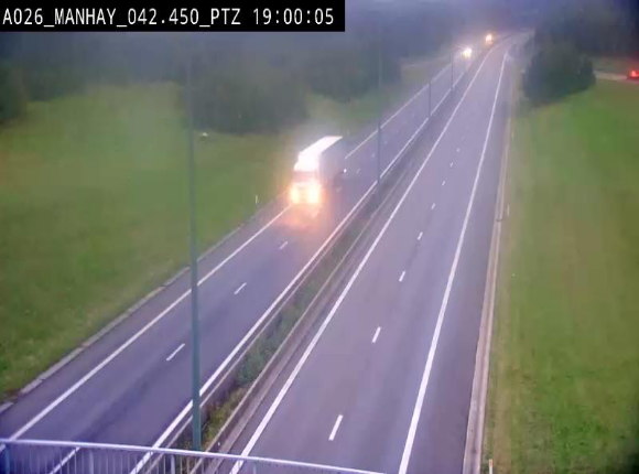 Webcam autoroute A26/E25 à hauteur de Manhay, à la jonction avec la N651 en direction de Liège - BK 42.4