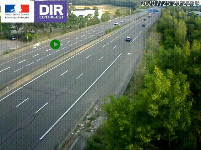 Caméra de circulation à Saint-Priest à la jonction entre l'A43 et l'A46 en direction de Marseille