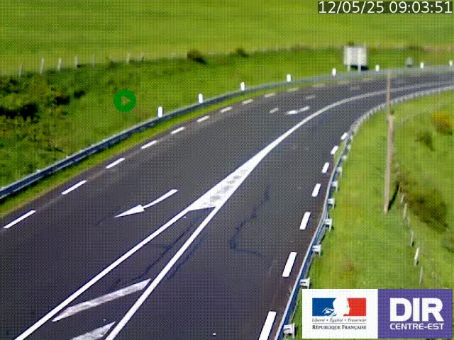 Webcam sur le col Pin Bouchain, vue orientée vers Roanne, en provenance de Lyon sur la nationale 7 (N7)