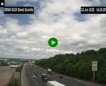 Webcam routière sur N338 à hauteur de Grand-Quevilly en périphérie de Rouen. Vue orientée vers Rouen
