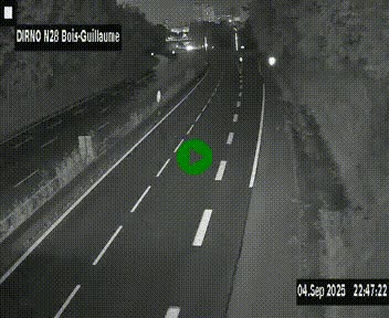 Webcam routière à hauteur de Bois-Guillaume en périphérie de Rouen. Vue orientée vers Rouen