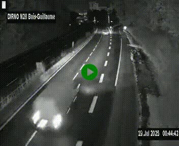 Webcam routière à hauteur de Bois-Guillaume en périphérie de Rouen. Vue orientée vers Rouen