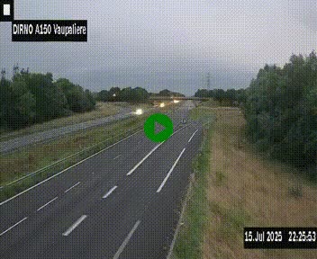 Webcam autoroute A150 à hauteur de La Vaupalière en périphérie de Rouen. Vue orientée vers Rouen