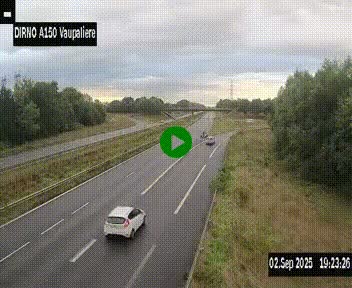 Webcam autoroute A150 à hauteur de La Vaupalière en périphérie de Rouen. Vue orientée vers Rouen