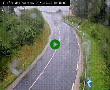 Webcam en haut de la Côte des Carreaux sur la N31 à Avesnes-en-Bray. Vue orientée vers Rouen