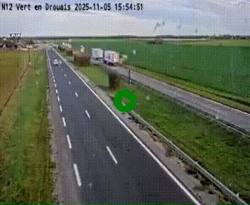 Webcam à hauteur de Vert-en-Drouais sur la N12, en périphérie de Dreux. Vue orientée vers Alençon