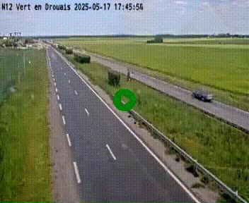 Webcam à hauteur de Vert-en-Drouais sur la N12, en périphérie de Dreux. Vue orientée vers Alençon
